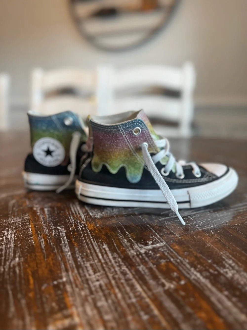 Converse Kids Rainbow Drip Chuck Taylor High-Tops - Youth Size 11